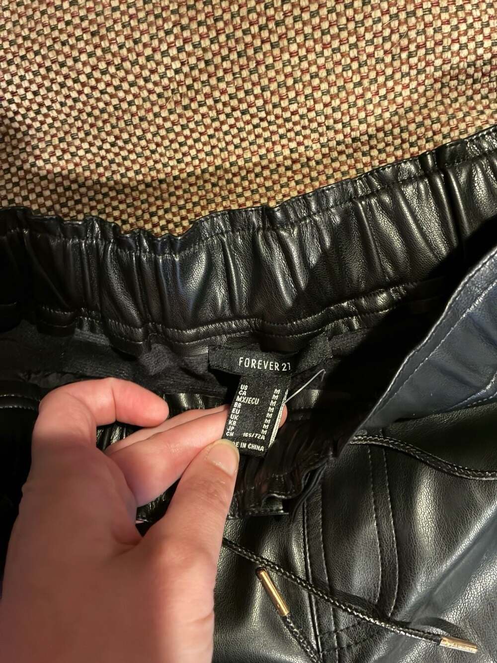 Forever 21 Black Faux Leather Lace-Up Waist Shorts - Picture 3 of 5